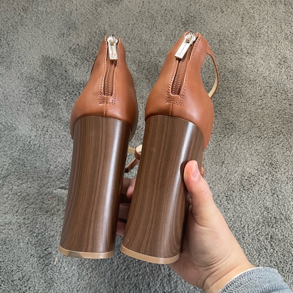 NWOT Jessica Simpson Saveria Brown Pleather Chunky Myscene Platform Heels Size10 - Picture 5 of 7